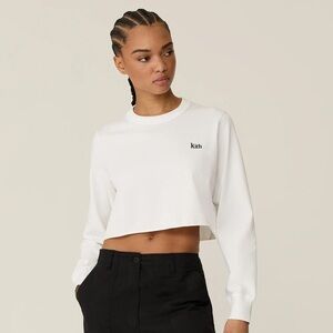Kith White Cropped Long Sleeve Tee